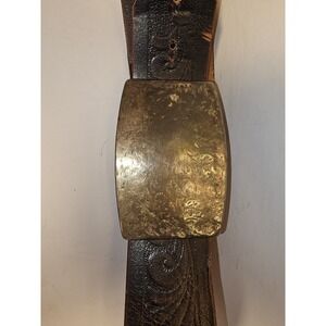 Brave Leather Mens Belt Size 36 Silver Buckle